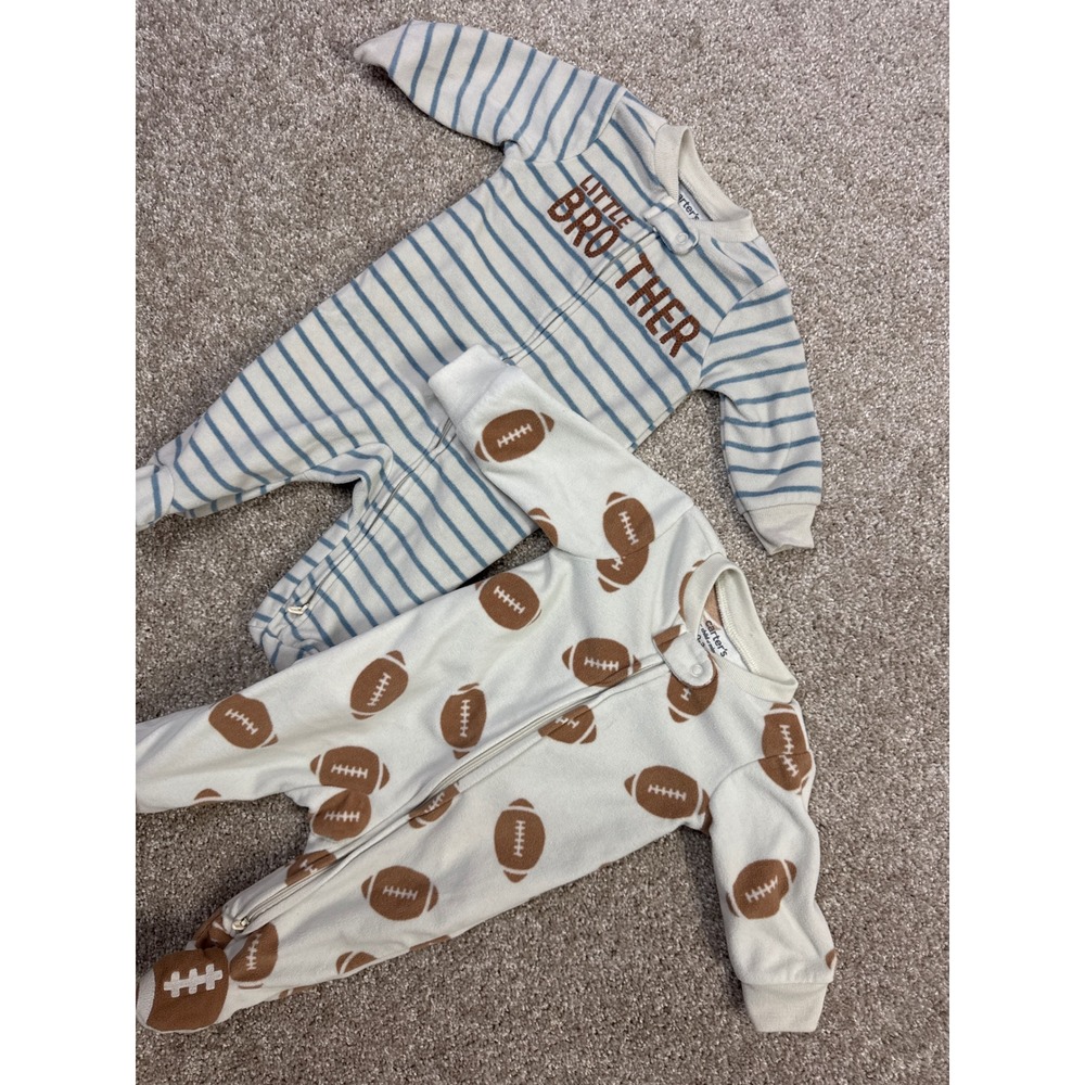 Carters Baby Boy Footed Pajamas Lot of 2 - Picture 4 of 6